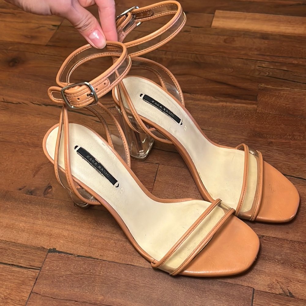 Zara Nude Clear Heels